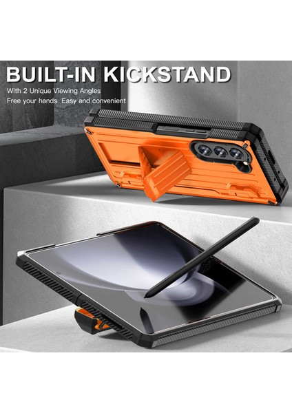 Samsung Galaxy Z Fold5 5g Pen Tutucu Menteşe Koruma Koruma Kılıfı Pc+Tpu Kickstand Telefon Kapağı (Yurt Dışından) fırsatları