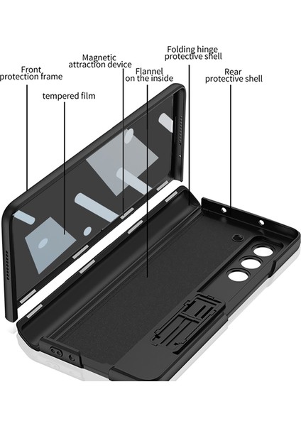 Samsung Galaxy Z Fold5 5g Kapak Koruma Kabuğu Kickstand Pc Kılıfı Önlem Ön Ekran Filmi ile Koruma Kabuğu (Yurt Dışından) modelleri