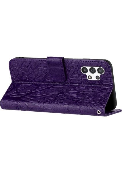 Samsung Galaxy A32 4g Case Ağacı Kuş Deri Deri Cüzdan Stand Kapağı (Yurt Dışından)