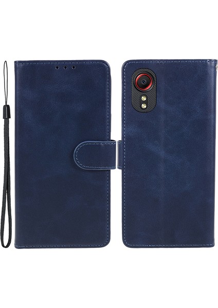 Samsung Galaxy Xcover 5 Manyetik Toka Deri Kapak Buzağı Doku Cüzdan Stand Telefon Kılıfı (Yurt Dışından)