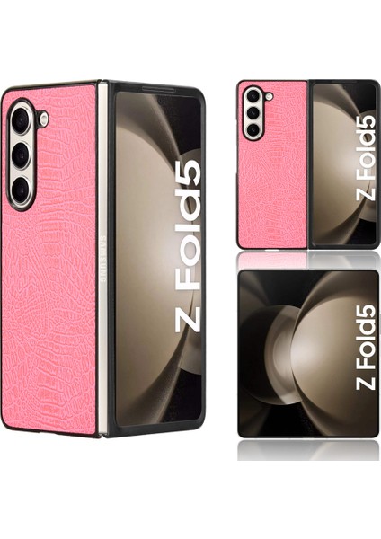 Samsung Galaxy Z Fold5 5g Cep Telefonu Kapağı Timsah Doku Pu Derisi+Pc Telefon Kılıfı (Yurt Dışından)
