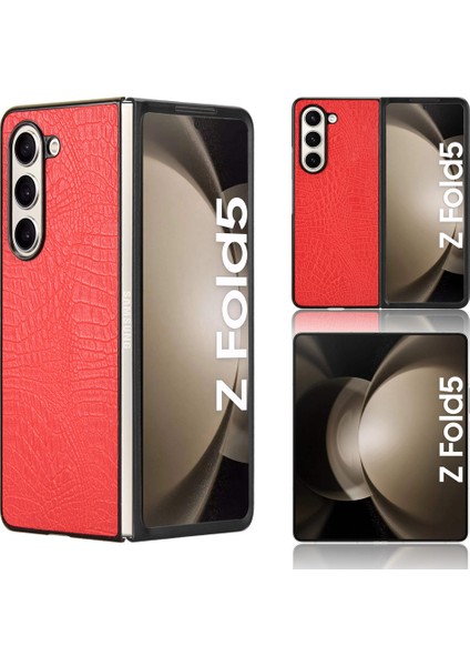 Samsung Galaxy Z Fold5 5g Cep Telefonu Kapağı Timsah Doku Pu Derisi+Pc Telefon Kılıfı (Yurt Dışından)