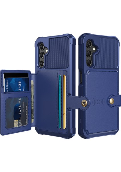 Samsung Galaxy A24 4g / A25 5g Pu Deri Kaplamalı Tpu Anti-Çizelge Kılıf Kartı Tutucu Kickstand Telefon Kapağı (Yurt Dışından)