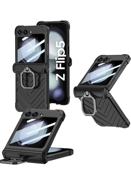 Samsung Galaxy Z Flip5 5g Case Metal Hook Kickstand Pc Telefon Kapağı (Yurt Dışından)