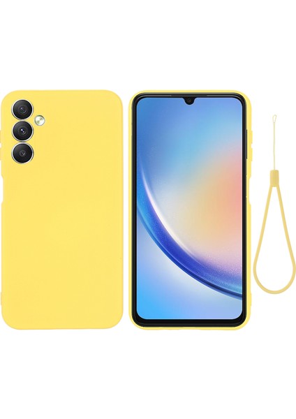 Samsung Galaxy F34 5g / M34 5g Sıvı Silikon Telefon Kılıfı, Yumuşak Astar Şok Geçirmez Telefon Kapak Kabuğu (Yurt Dışından)