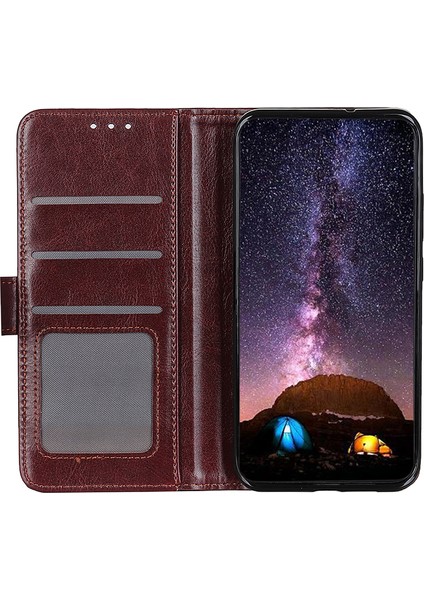 Samsung Galaxy A05 4g Kasa Deri Telefon Kapağı Cüzdan Çılgın At Doku Stand Kabuğu (Yurt Dışından) fırsatları