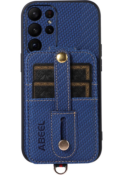 Samsung Galaxy S23 Ultra Kickstand Case Rfıd Bloking Kart Yuvası Karbon Fiber Doku Pu+Tpu Telefon Kapağı (Yurt Dışından) fiyatları