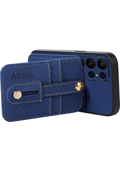 Samsung Galaxy S23 Ultra Kickstand Case Rfıd Bloking Kart Yuvası Karbon Fiber Doku Pu+Tpu Telefon Kapağı (Yurt Dışından) fırsatları