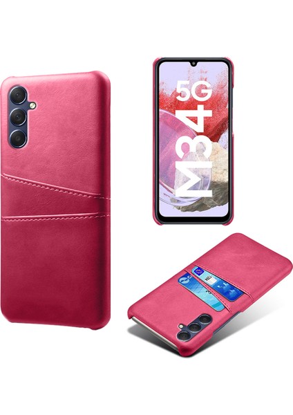 Samsung Galaxy M34 5g / F34 5g Cep Telefonu Kapağı Pu Deri Kaplamalı Pc Koruyucu Kılıf Çift Kart Yuvaları (Yurt Dışından) fırsatları