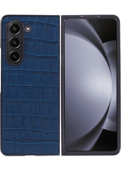 Samsung Galaxy Z Fold5 5g Kasa Timsah Doku Pc+ Deri Telefon Kabuğu (Yurt Dışından)