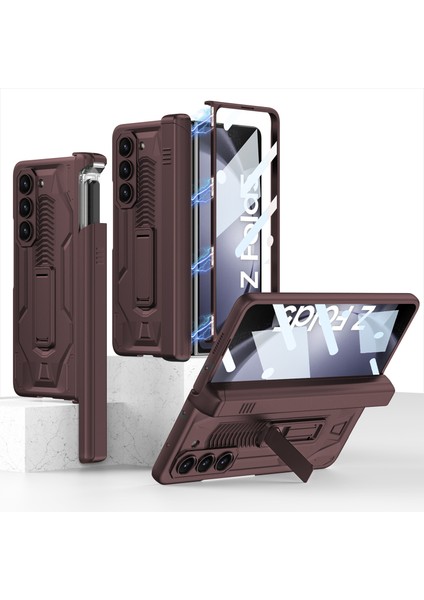 Samsung Galaxy Z Fold5 5g Kapak Kalem Kutusu Tasarım Pc Telefon Kılıfı Yerleşik Ön Ekran Film Kabuğu (Yurt Dışından)