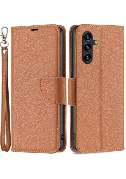 Samsung Galaxy A15 4g Case Litchi Doku Pu Deri Cüzdan Cep Telefonu Kapağı (Yurt Dışından)