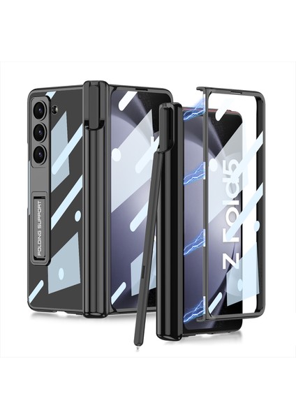 Samsung Galaxy Z Fold5 5g Kapak Kalem Tutucu Ön Ekran Film ile Ayarlanabilir Kickstand Pc Telefon Kılıfı (Yurt Dışından)
