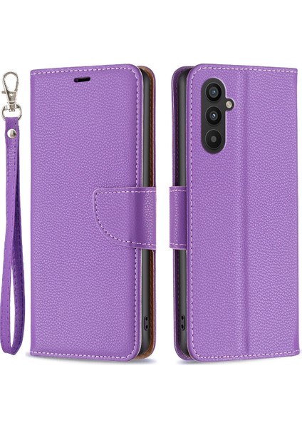 Samsung Galaxy A25 5g Pu Deri Telefon Kılıfı Cüzdan Litchi Doku Standı Anti-Drop Telefon Kapağı (Yurt Dışından)