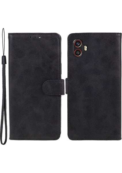 Samsung Galaxy Xcover6 Pro 5g Deri Telefon Kılıfı Manyetik Tokal Buzağı Doku Cüzdan Stand Kapağı (Yurt Dışından)