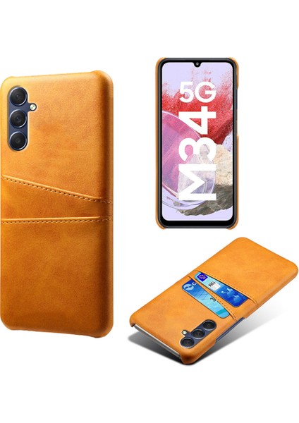 Samsung Galaxy M34 5g / F34 5g Cep Telefonu Kapağı Pu Deri Kaplamalı Pc Koruyucu Kılıf Çift Kart Yuvaları (Yurt Dışından)