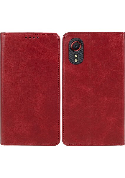 Samsung Galaxy Xcover 5 Telefon Kılıfı Pu Deri Buzağı Doku Stand Cüzdan Kapağı (Yurt Dışından)