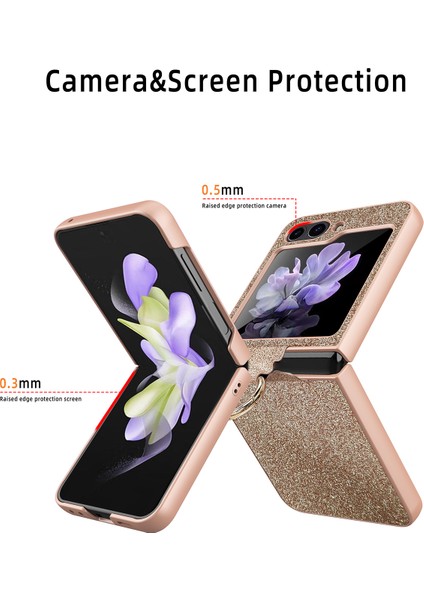 Samsung Galaxy Z Flip5 5g Kasa Parıltılı Parmak Yüzüğü Telefon Kapağı (Yurt Dışından) indirimleri