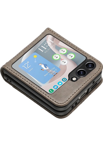 Samsung Galaxy Z Flip5 5g Telefon Kılıfı Pu Deri Kaplamalı Pc Kapağı (Yurt Dışından) fiyatları