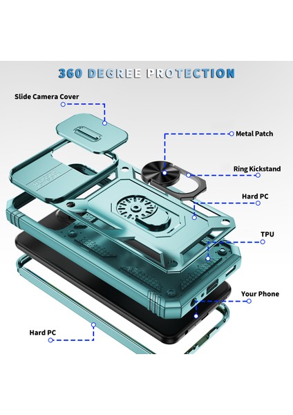 Samsung Galaxy A23 4g / 5g Pc+Tpu Kickstand Case Card Tutucu Telefon Kabuğu (Yurt Dışından) modelleri