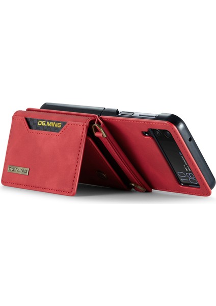 Samsung Galaxy Z Flip3 5g Söndürülebilir 2 Arada 1 Cüzdan Telefon Kılıfı Deri+Pc Manyetik Kickstand Cover (Yurt Dışından)