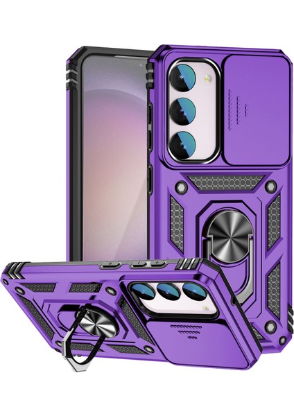 Samsung Galaxy S23 Fe Kılıf Slayt Kamera Kapağı Pc + Tpu Cep Telefonu Kapağı Halka Kickstand (Yurt Dışından)