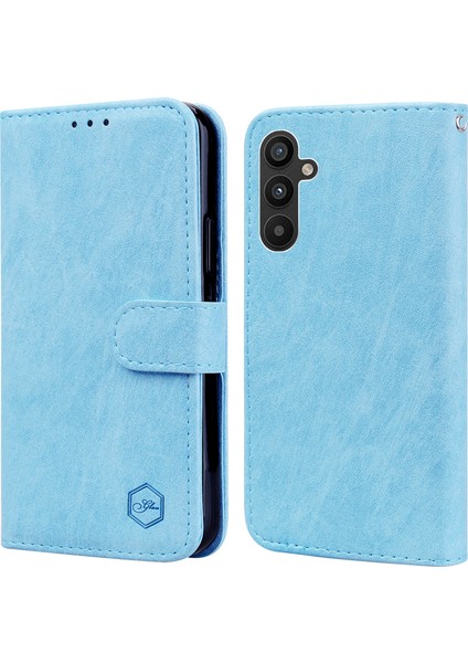 Samsung Galaxy A34 5g Tam Koruma Düz Renkli Pu Deri Cüzdan Kılıf Cep Telefonu Stand Kapağı (Yurt Dışından)