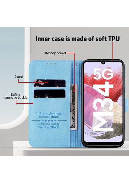 Samsung Galaxy A34 5g Tam Koruma Düz Renkli Pu Deri Cüzdan Kılıf Cep Telefonu Stand Kapağı (Yurt Dışından) indirimleri