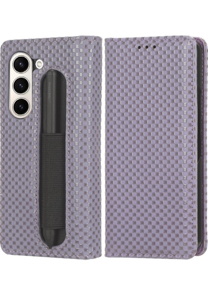 Samsung Galaxy Z Fold5 5g Pu Deri Stand Kılıfı Pen Tutucu ile Basılı Cüzdan Telefon Kılıfı (Yurt Dışından)