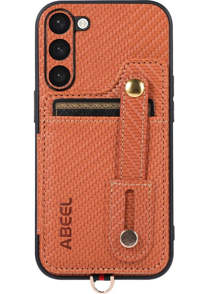 Samsung Galaxy S23+ Yatay Kickstand Karbon Fiber Doku Pu+ Tpu Kapı (Yurt Dışından)