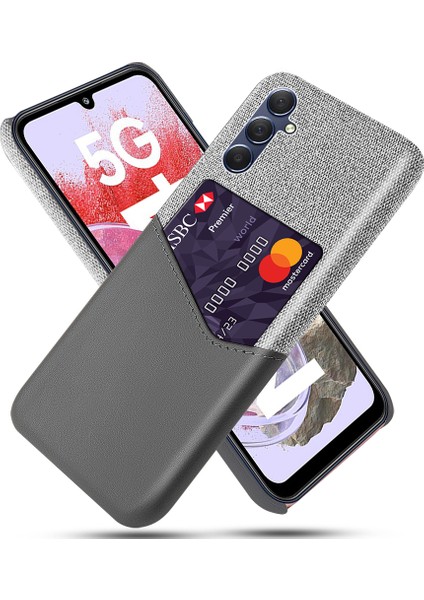 Kart Tutucu Telefon Kılıfı Samsung Galaxy M34 5g / F34 5g Koruyucu Kapak Kumaş Doku Pu + Pc Telefon Kabuğu (Yurt Dışından)