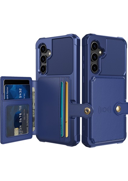 Samsung Galaxy S23 Fe Kart Tutucu Kickstand Telefon Kılıfı Pu Deri Kaplamalı Tpu Arka Kapak (Yurt Dışından)