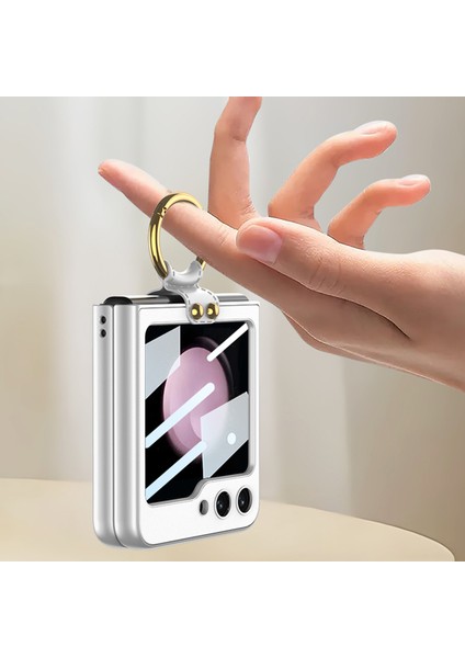 Samsung Galaxy Z Flip5 5g Pu Deri Kaplamalı Pc Ince Kılıf Yüzüğü Kickstand Telefon Kapağı ve Kayış (Yurt Dışından) indirimleri