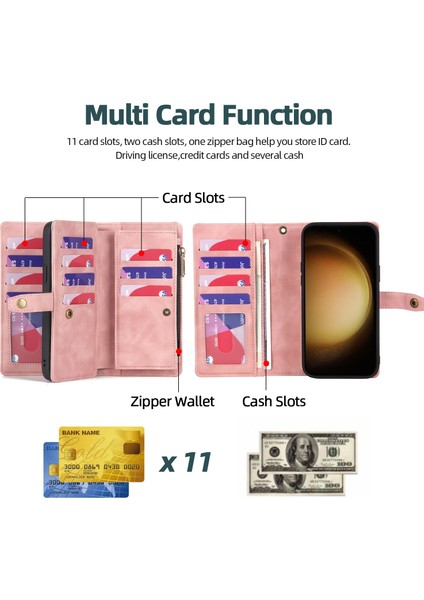 Samsung Galaxy S23+ Cüzdan Deri Kılıf Anti-Fall Telefon Kapağı Kayış (Yurt Dışından) fiyatları