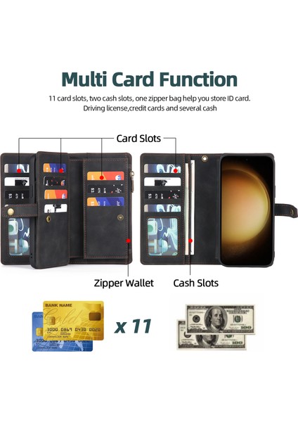 Samsung Galaxy S23+ Cüzdan Deri Kılıf Anti-Fall Telefon Kapağı Kayış (Yurt Dışından) fiyatları
