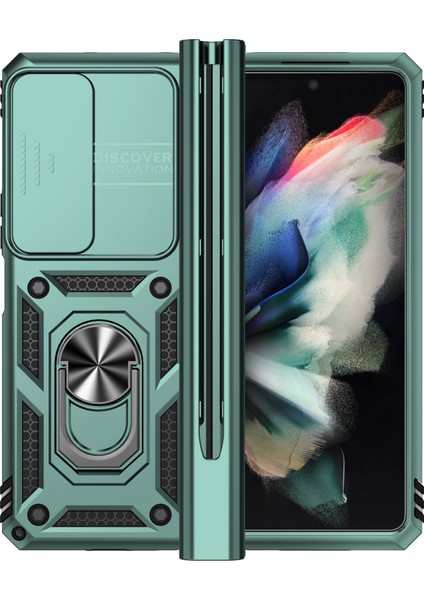 Samsung Galaxy Z Fold4 5g Case Pc+Tpu Şok Geçirmez Telefon Kasası ile Ring Kickstand (Yurt Dışından)