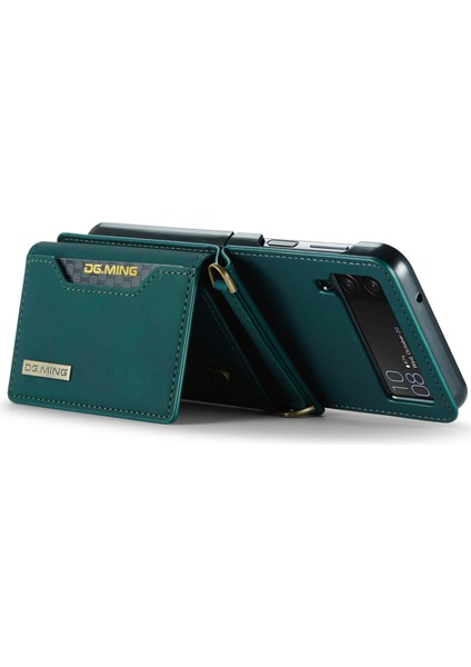 Samsung Galaxy Z Flip3 5g Söndürülebilir 2 Arada 1 Cüzdan Telefon Kılıfı Deri+Pc Manyetik Kickstand Cover (Yurt Dışından)
