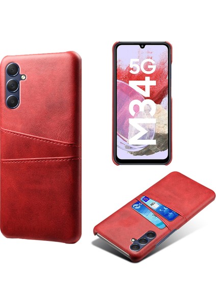 Samsung Galaxy M34 5g / F34 5g Cep Telefonu Kapağı Pu Deri Kaplamalı Pc Koruyucu Kılıf Çift Kart Yuvaları (Yurt Dışından)