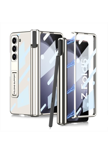 Samsung Galaxy Z Fold5 5g Kapak Kalem Tutucu Ön Ekran Film ile Ayarlanabilir Kickstand Pc Telefon Kılıfı (Yurt Dışından)