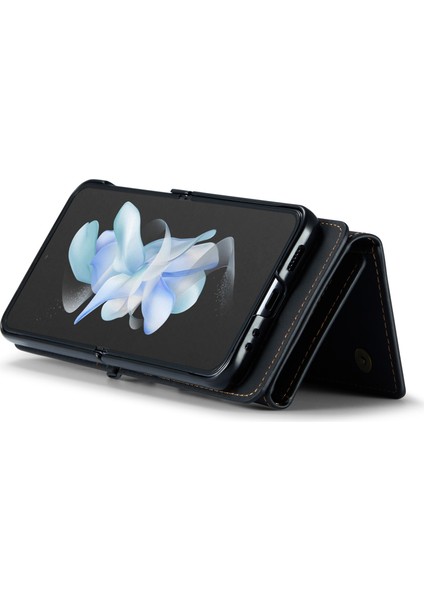 Samsung Galaxy Z Flip3 5g Söndürülebilir 2 Arada 1 Cüzdan Telefon Kılıfı Deri+Pc Manyetik Kickstand Cover (Yurt Dışından)