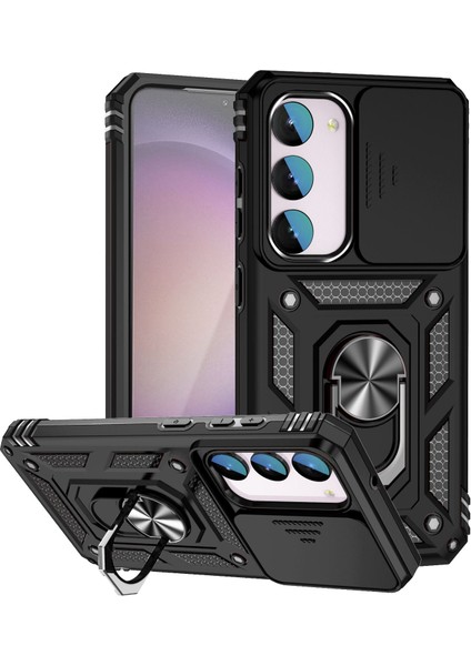 Samsung Galaxy S23 Fe Kılıf Slayt Kamera Kapağı Pc + Tpu Cep Telefonu Kapağı Halka Kickstand (Yurt Dışından)