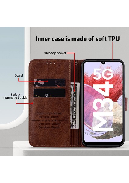 Samsung Galaxy A34 5g Tam Koruma Düz Renkli Pu Deri Cüzdan Kılıf Cep Telefonu Stand Kapağı (Yurt Dışından) indirimleri