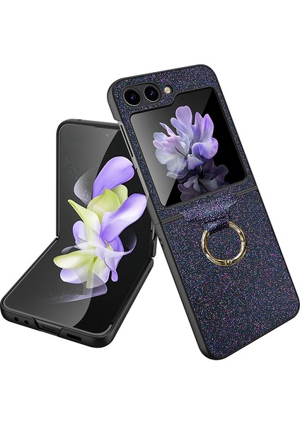 Samsung Galaxy Z Flip5 5g Kasa Parıltılı Parmak Yüzüğü Telefon Kapağı (Yurt Dışından)