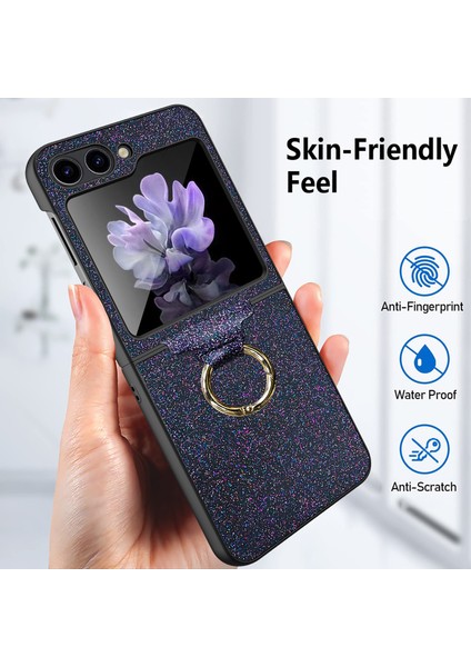 Samsung Galaxy Z Flip5 5g Kasa Parıltılı Parmak Yüzüğü Telefon Kapağı (Yurt Dışından) modelleri