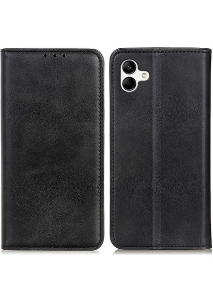Samsung Galaxy A05 4g Kasa Bölünmüş Deri Kapak Stand Cowhide Doku Telefon Kabuğu (Yurt Dışından)