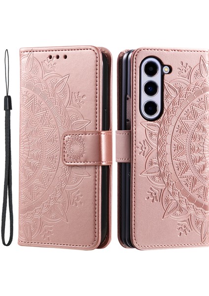 Samsung Galaxy Z Fold5 5g Deri Cüzdan Kılıf Telefon Stand Kapağı Kayış (Yurt Dışından)