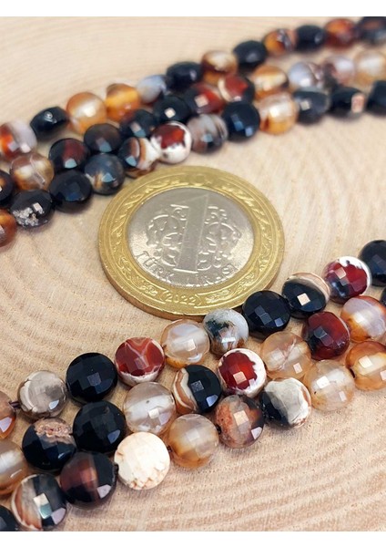 Akik Taşı Yassı Faset Kesim 6X4MM Unisex Ikili Bileklik (42810) fiyatları