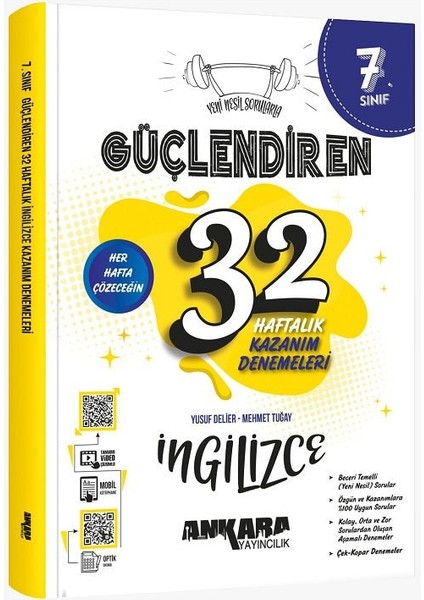 7.Sınıf Ingilizce Güçlendiren 32 Haftalık Kazanım Denemeleri fiyatları