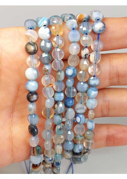 Akik Taşı Yassı Faset Kesim Yarım Dizi 6X4MM (42820) (18CM Uzunluğundadır) fiyatları