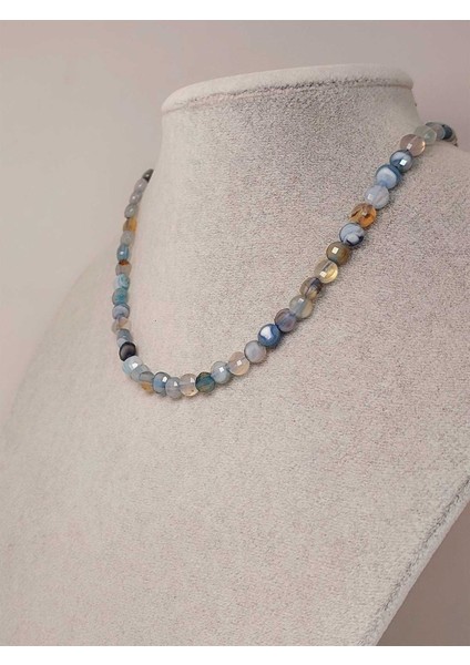 Akik Taşı Yassı Faset Kesim Kolye 6X4MM (Sabit Klipsli) (42820) fiyatları